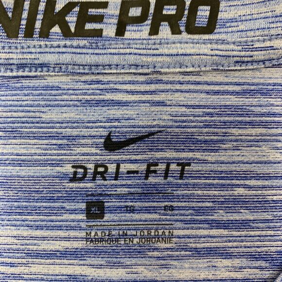 Nike Pro T Shirt Mens XL Extra Large SLIM Fit Blue Spacedye Dri Fit Training Gym - Picture 5 of 12